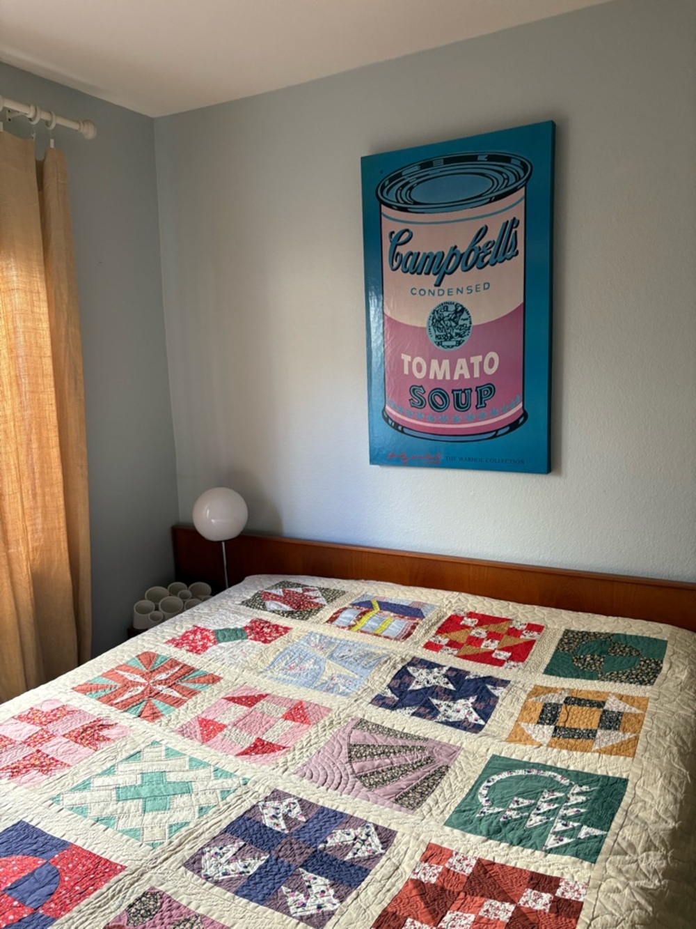 Vintage MCM cotton Handmade Patchwork Quilt - Multicolor - Picture 2 of 13